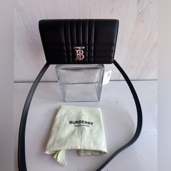 BURBERRY Lola Quilted Leather Wallet on a Strap- Black - Picture 12 of 12